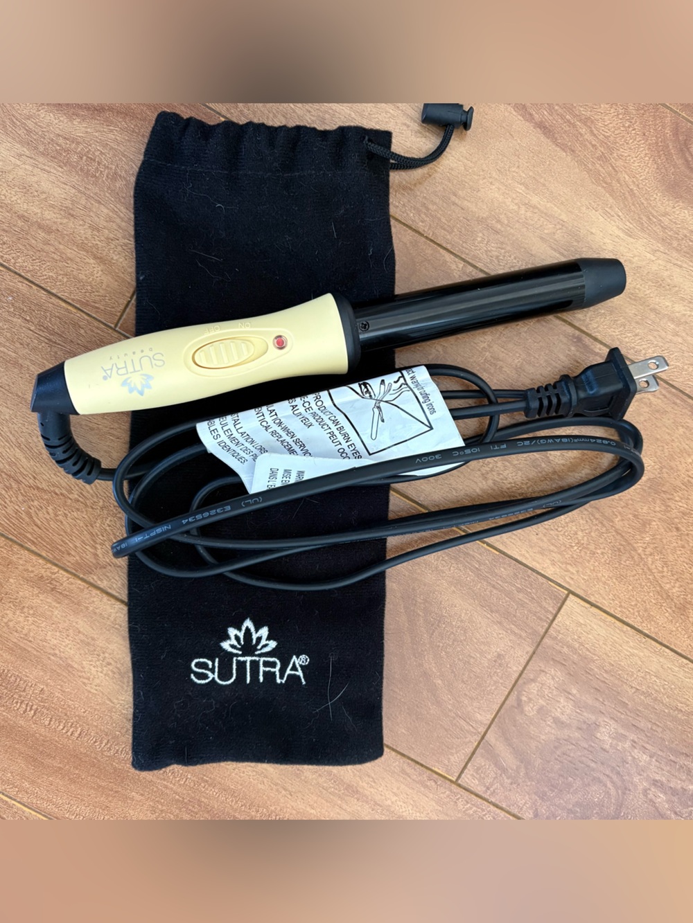 SUTRA Yellow & Black Mini Curling Wand - Compact Styling Tool